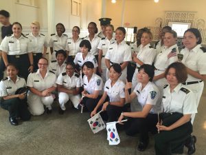 Mary Baldwin VWIL freshmen with Shungshin Korean cadets