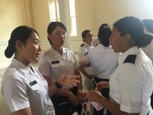 VWIL freshmen converse with Shungshin cadets 